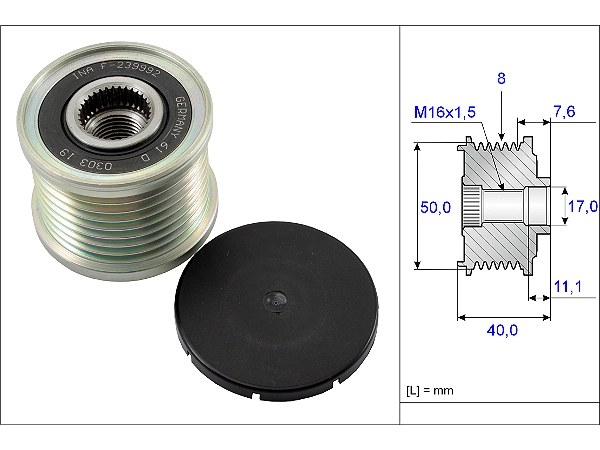 Mercedes S Serisi W221 S 420 CDI Alternatör Kasnağı | INA 535 0119 10